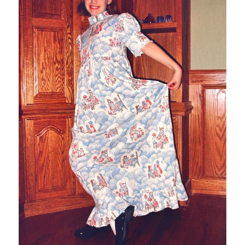 Vintage 1976 Bicentennial Prairie Dress Holly Hobby Fabric Handmade Size Medium